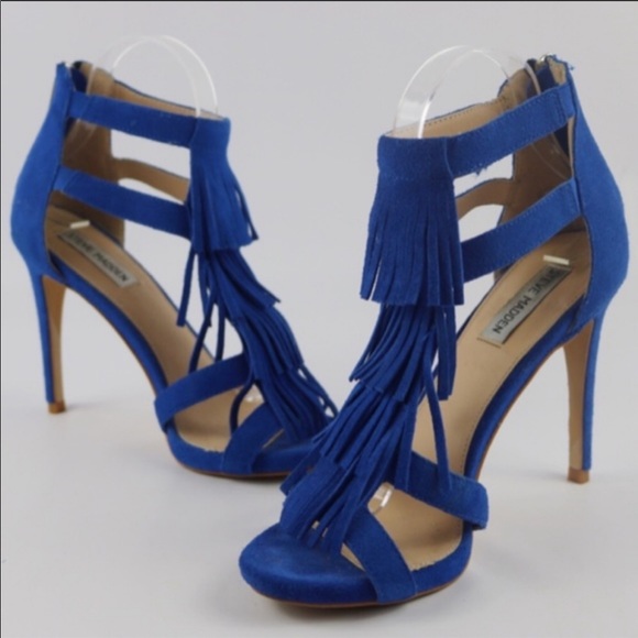 Steve Madden Shoes - Steve Madden Brijett Blue Suede Leather Sandals 7